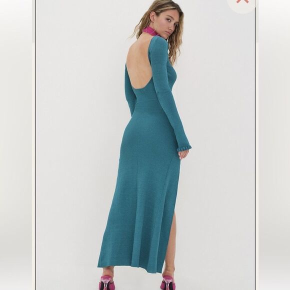 NWT For Love & Lemons Loreli Midi Dress Electric Blue Large Revolve - Picture 7 of 16